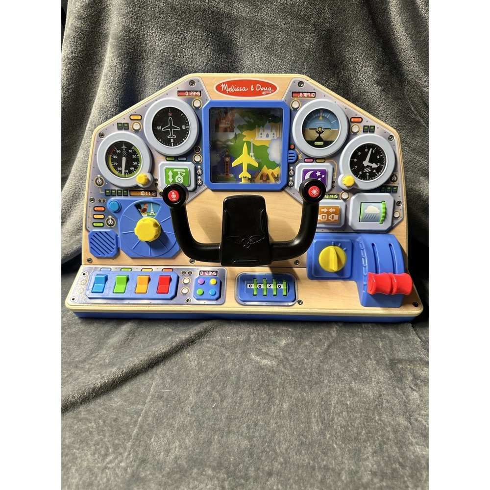 Melissa & Doug Jet Pilot Dashboard Lights Sounds Interactive Toy